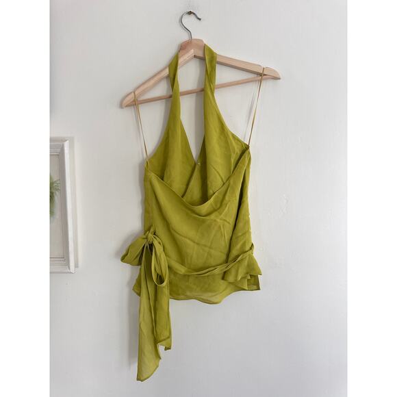 REFORMATION NWT Nila Wrap Halter Top in Algae Bloom Size Small - Picture 6 of 9
